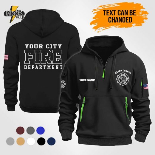 Custom Love Firefighter Quarter Zip Hoodie Personalized with 2D Design