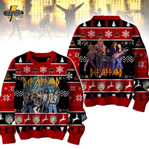 Def Leppard Premium Christmas Sweater Iconic Rock Band Edition