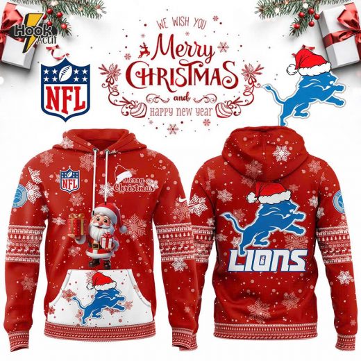 Detroit Lions 2024 Merry Christmas Premium Limited Pullover Hoodie