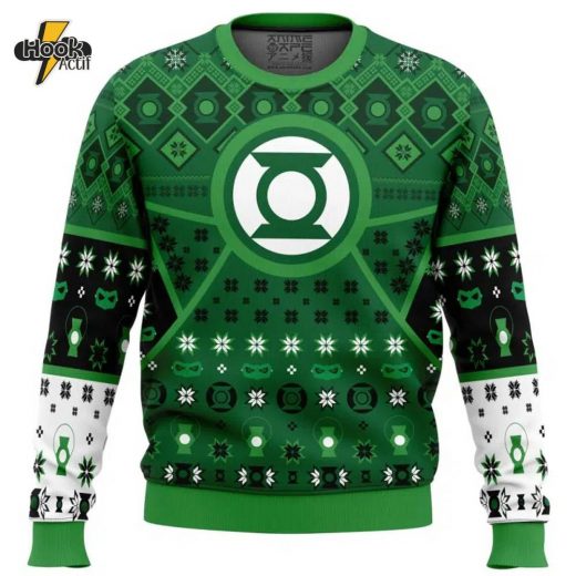 Green Lantern DC Comics Christmas Sweater Superhero Winter Wear