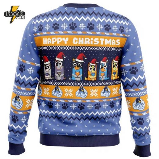 Happy Christmas Bluey Pop Culture Christmas Sweater Fun Family Holiday Gift