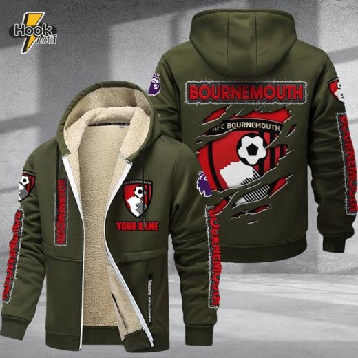 A.F.C. Bournemouth DMTZ0589 Velvet Zip Hoodie Coat Cherries Fan Fashion