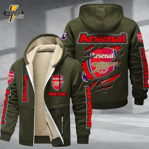 Arsenal F.C DMTZ0590 Velvet Zip Hoodie Coat Gunners Pride Jacket