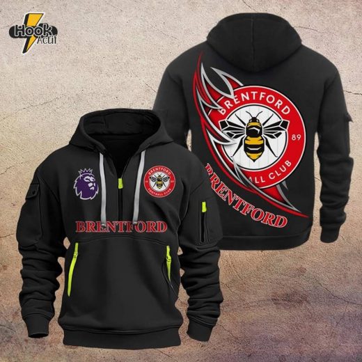 Brentford FC DMHT1068 Zip Hoodie – Brentford Football Hoodie