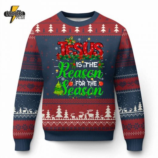 Christian Jesus Is The Reason for the Season Ugly Christmas Sweater