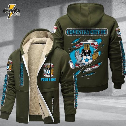 Coventry City DMTZ0613 Velvet Zip Hoodie Coat Sky Blues Attire