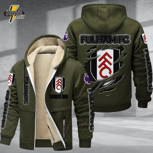 Fulham DMTZ0598 Velvet Zip Hoodie Coat Cottagers Club Fashion