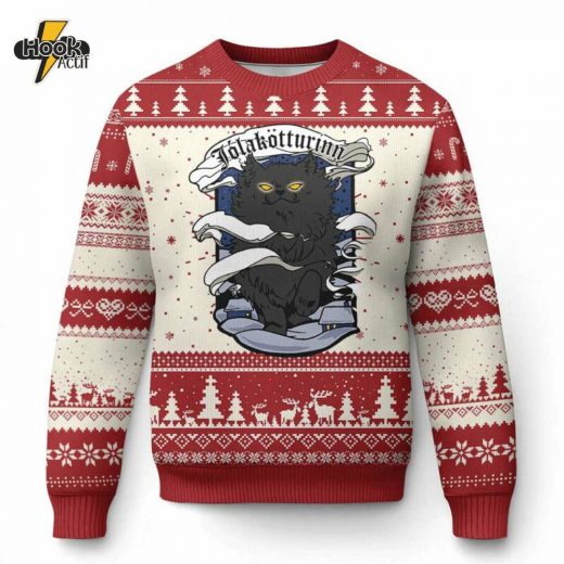 Icelandic Yule Cat Jolakotturinn Ugly Christmas Sweater – Christmas Eve Design