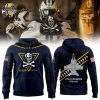 Men’s Under Armour White Navy Midshipmen 2024 Rivalry Shield Fleece Pullover Hoodie V2