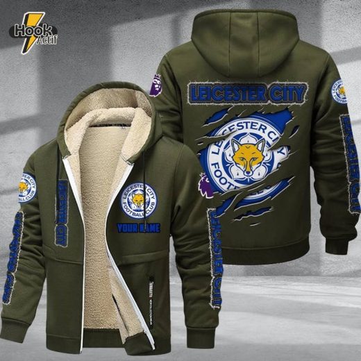 Leicester City DMTZ0600 Velvet Zip Hoodie Coat Foxes Football Fashion