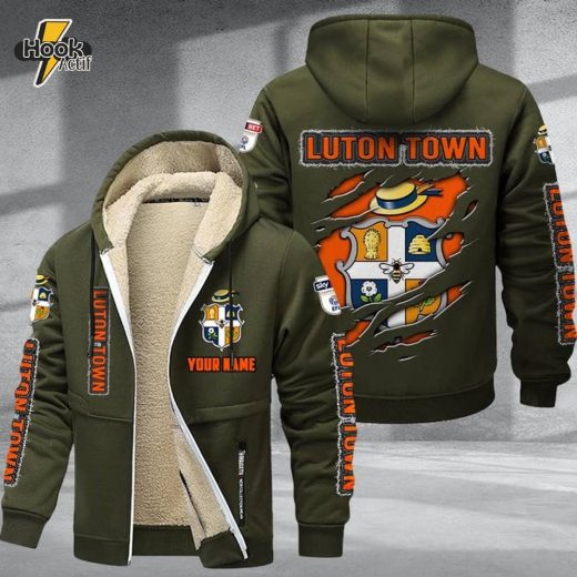 Luton Town DMTZ0617 Velvet Zip Hoodie Coat Hatters Teamwear