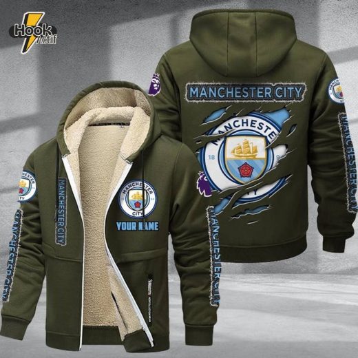 Manchester City F.C DMTZ0601 Velvet Zip Hoodie Coat Cityzens Fanwear