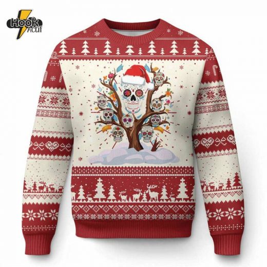 Mexico Sugar Skull Ugly Christmas Sweater – Funny Tree Holiday Style