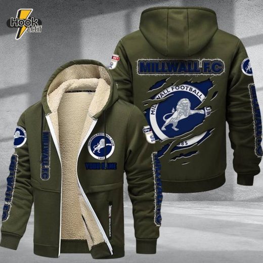 Millwall DMTZ0619 Velvet Zip Hoodie Coat Lions Spiritwear