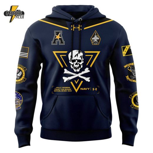 Navy Midshipmen football Jolly Rogers 2024 Hoodie v2