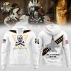 Men’s Under Armour White Navy Midshipmen 2024 Rivalry Shield Fleece Pullover Hoodie V2