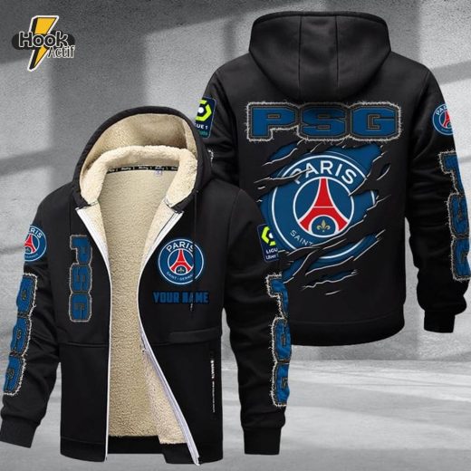 PSG DMTZ0750 Green Velvet Zip Hoodie Coat Stylish Sports Team Jacket