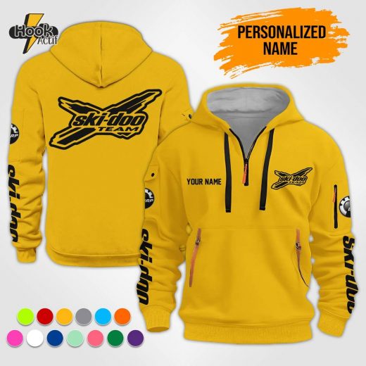 Personalized Name Love Ski Snowmobile 3D Printed Quarter Zip Hoodie TZ777 – Winter Sports Apparel