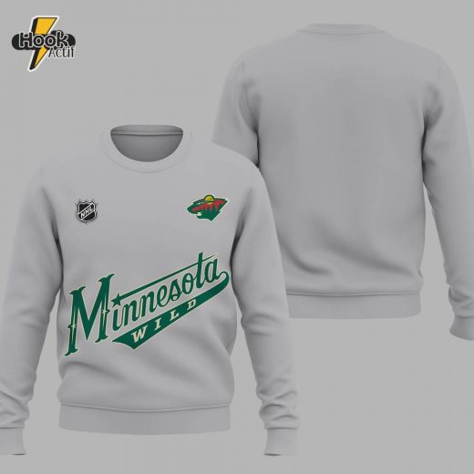 Special NHL Minnesota Wild Hockey Team Gray Sweatshirt