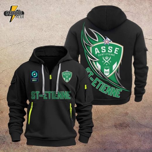 St-Etienne DMHT1221 Zip Hoodie – AS Saint-Étienne Supporter Hoodie