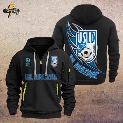 USL Dunkerque DMHT1223 Zip Hoodie – Dunkerque Football Hoodie