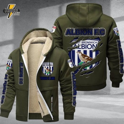 West Bromwich Albion DMTZ0632 Velvet Zip Hoodie Coat Baggies Supporter Attire