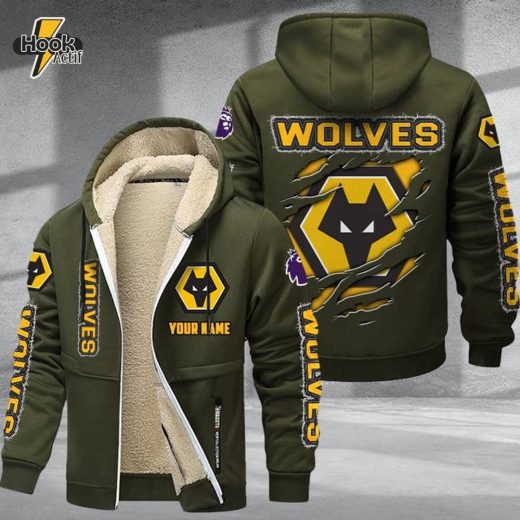 Wolverhampton Wanderers F.C DMTZ0608 Velvet Zip Hoodie Coat Wolves Pride Gear