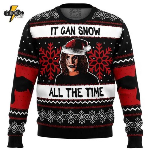 It Can Snow All The Time The Crow Christmas Sweater Gothic Holiday Apparel