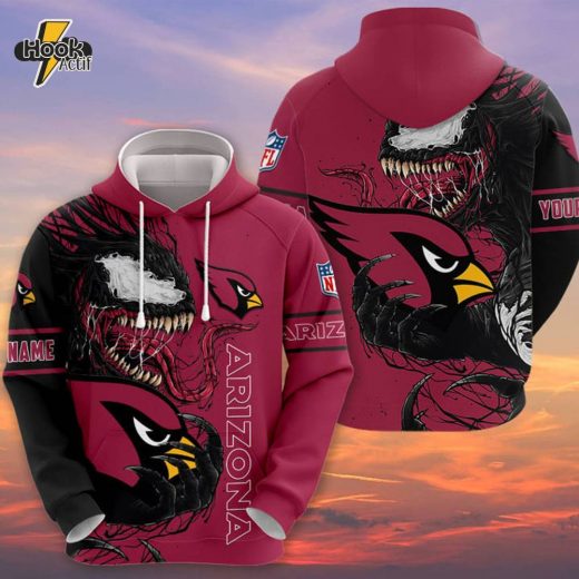 NFL Arizona Cardinals Custom Name Venom Pullover Hoodie