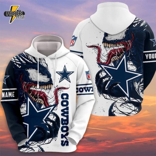 NFL Dallas Cowboys Custom Name Venom Pullover Hoodie