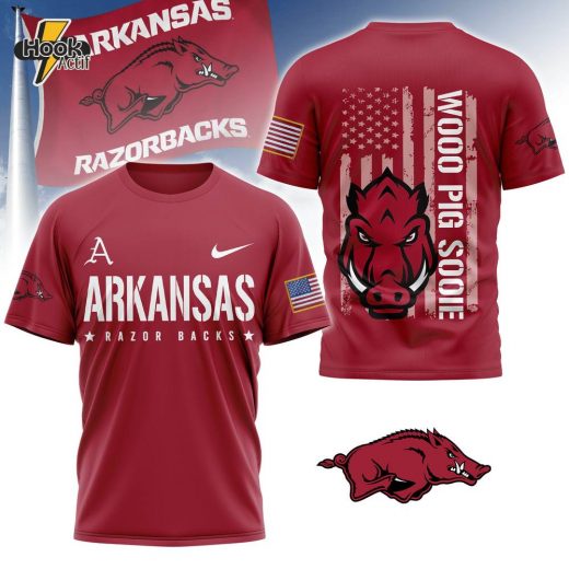 PREMIUM Arkansas Razorbacks 3D Shirt Wooo Pig Sooie Fan Apparel