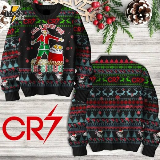 Ronaldo Christmas Sweater NTY Black Edition for Football Fans