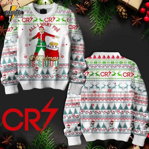 Ronaldo Christmas Sweater NTY White Edition Soccer Fan Gift