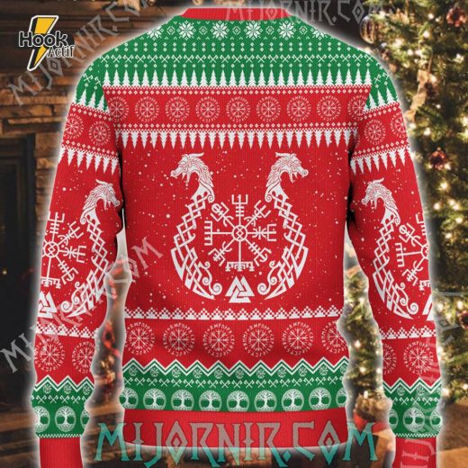 Axes Deck the Halls Viking Ugly Christmas Sweater – Festive Warrior Vibe