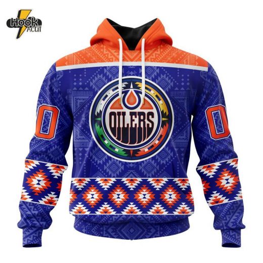 Edmonton Oilers NHL Hoodie – Native Pattern Special Design (ST2303)