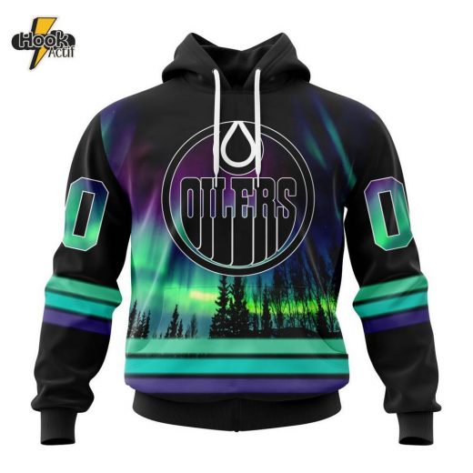 Edmonton Oilers NHL Hoodie – Northern Lights Special Design (ST2301)