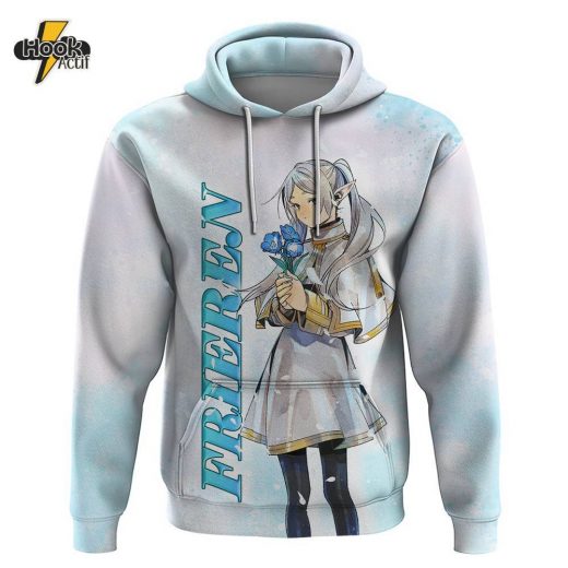 Frieren Anime Hoodie – Flowers Field Design