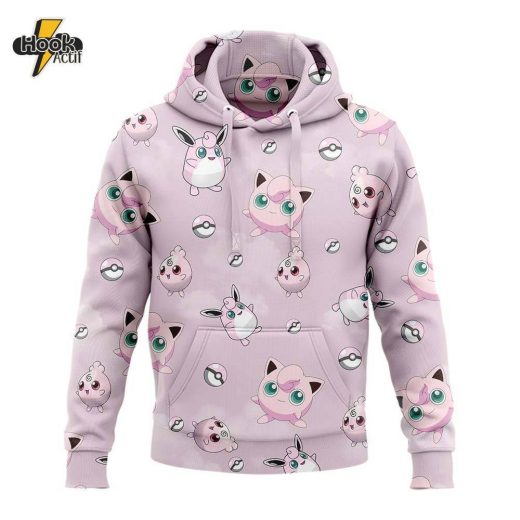 Jigglypuff Pokemon Hoodie – Cute Line Design