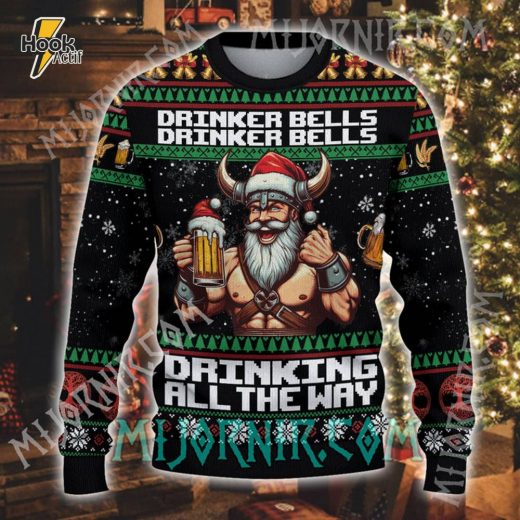 Santa Viking Ugly Christmas Sweater – Humorous Norse Holiday Style