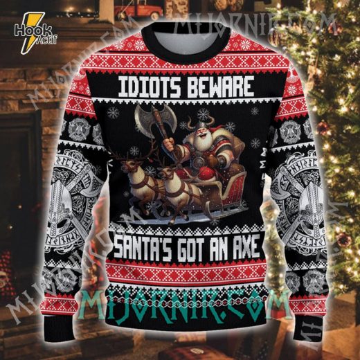 Santa’s Got an Axe Viking Sweater – Unique Christmas Warrior Knit