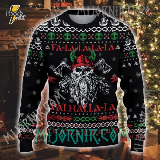 Valhalla-la Viking Christmas Sweater – Norse Holiday Cheer