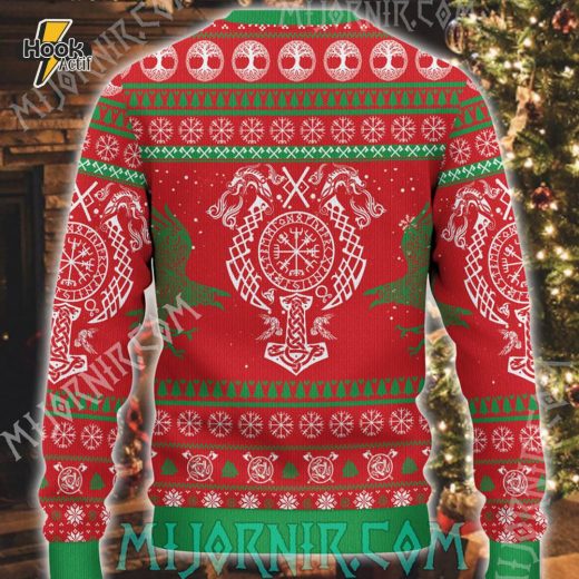 Viking Snowman Ugly Christmas Sweater – Festive Norse Warrior