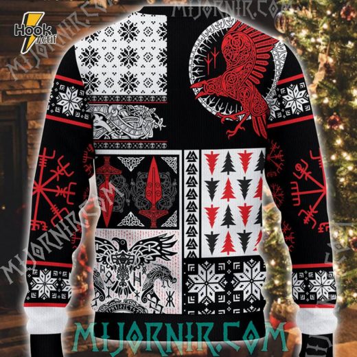 Viking Spirit Christmas Sweater – Norse Symbols of Power Holiday Edition