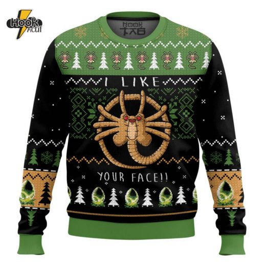 Alien Facehugger Christmas Sweater – Sci-Fi Lover’s Perfect Ugly Holiday Sweater