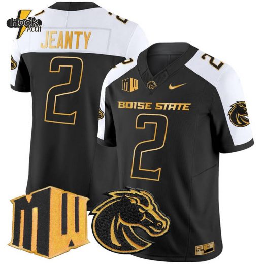 Boise State Broncos 2024 Gold Vapor Limited Jersey – All Stitched, Mixed Black and White Edition