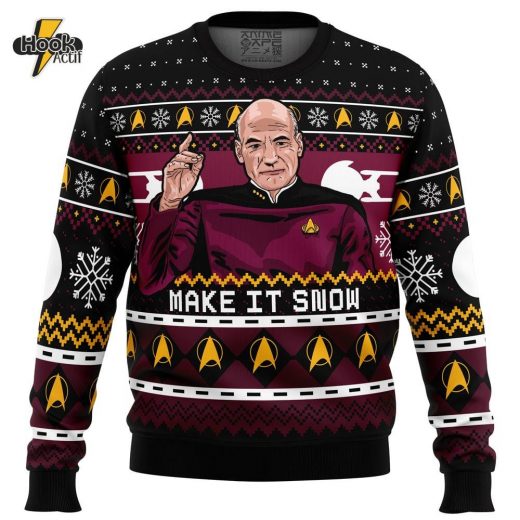 Captain Picard Star Trek Ugly Christmas Sweater – Unique Sci-Fi Christmas Gift