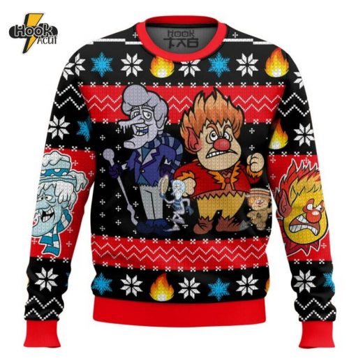 Classic Heat Miser & Snow Miser Ugly Christmas Sweater – Nostalgic Holiday Apparel