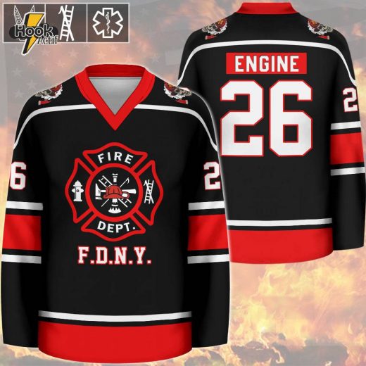 Custom Firefighter Hockey Jersey – Gift for Firefighter