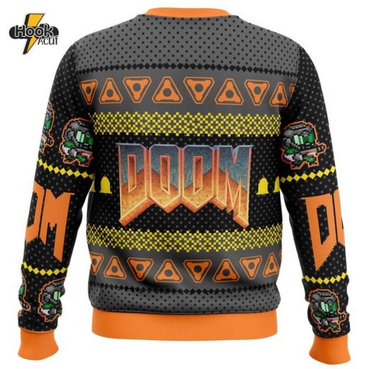 Doom Gamer Ugly Christmas Sweater – Ultimate Retro Gaming Christmas Gift