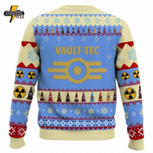 Fallout Vault-Tec Ugly Christmas Sweater – Post-Apocalyptic Gamer Holiday Sweater